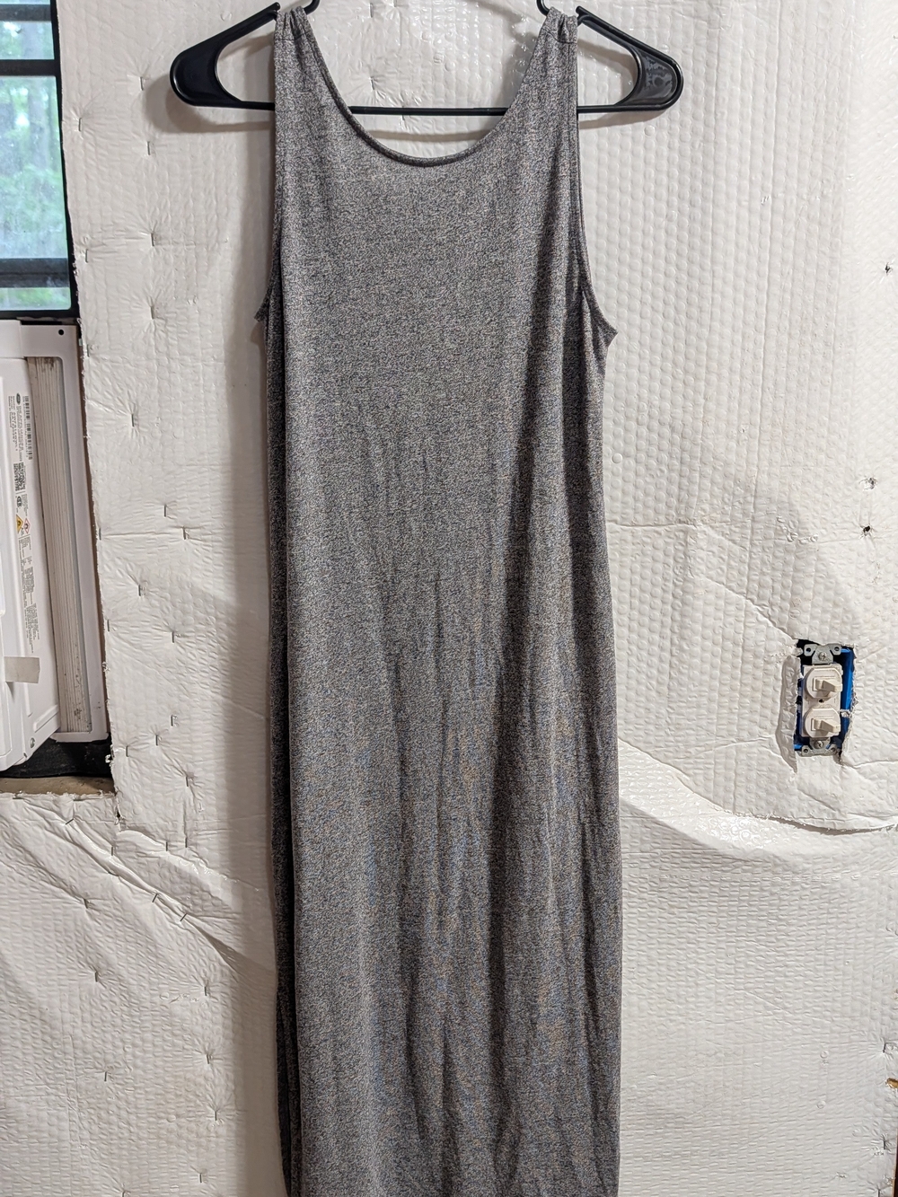 Divided Sleeveless Gray Maxi Dress